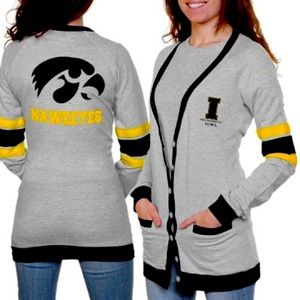 NCAA study hall cardigan sweater: Iowa Hawkeyes